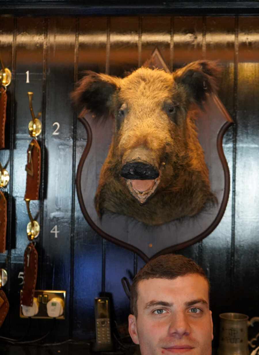 diner seated in pub dining area